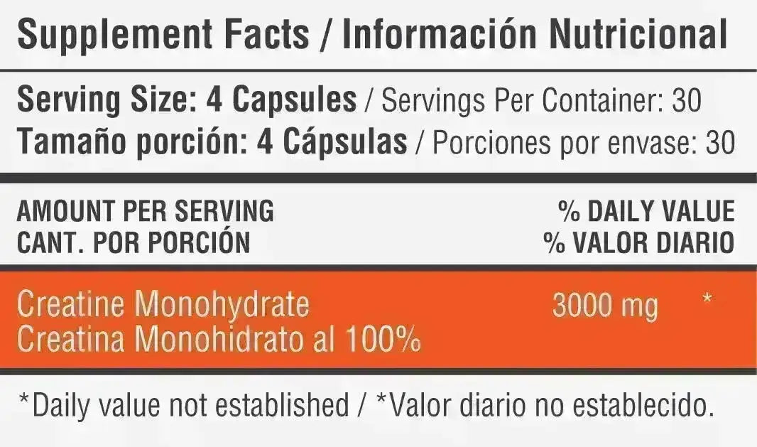 CREATINA MONOHIDRATO 120 CÁPSULAS